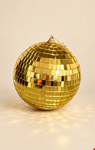Globo Espelhado Dourado 12cmD Com Detalhe Globo Espelhado Dourado 12cmD Com Detalhe