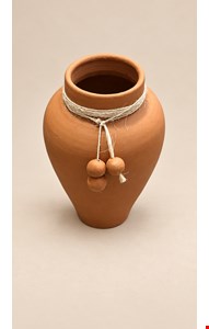 Vaso de Barro com Colar de Bolas 44cmA