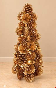 Temático Natal- Árvore de Natal centro de Mesa Dourada 42cmA