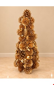 Temático Natal- Árvore de Natal centro de Mesa Dourada 42cmA