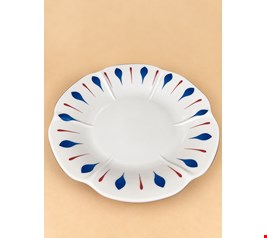 Travessa Oval Bordas Florais Azul 33cmL 