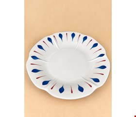 Travessa Oval Bordas Florais Azul 33cmL 
