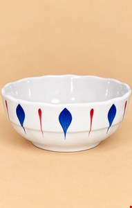 Tigela Bordas Florais Azul 15cmL