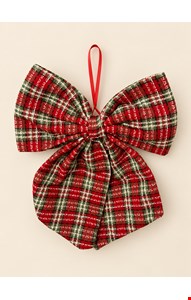 Temático Natal- Laço Xadrez Vermelho 41cmC Temático Natal- Laço Xadrez Vermelho 41cmC