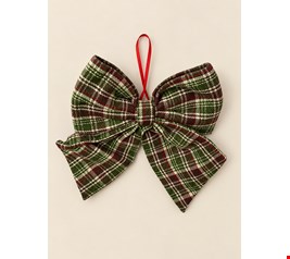 Temático Natal- Laço Xadrez Verde 41cmC Temático Natal- Laço Xadrez Verde 41cmC