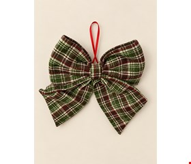 Temático Natal- Laço Xadrez Verde 41cmC Temático Natal- Laço Xadrez Verde 41cmC