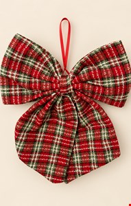 Temático Natal- Laço Xadrez Vermelho 23cmC Temático Natal- Laço Xadrez Vermelho 23cmC
