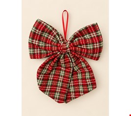 Temático Natal- Laço Xadrez Vermelho 23cmC Temático Natal- Laço Xadrez Vermelho 23cmC