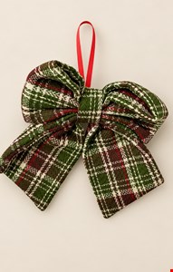 Temático Natal- Laço Xadrez Verde 23cmC Temático Natal- Laço Xadrez Verde 23cmC