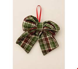 Temático Natal- Laço Xadrez Verde 23cmC Temático Natal- Laço Xadrez Verde 23cmC