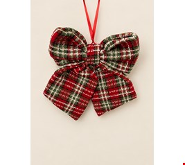 Temático Natal- Laço Xadrez Vermelho 23cmC Temático Natal- Laço Xadrez Vermelho 23cmC