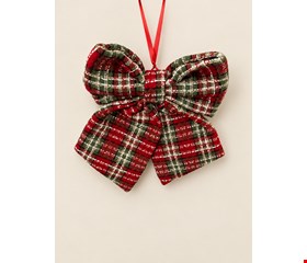 Temático Natal- Laço Xadrez Vermelho 23cmC Temático Natal- Laço Xadrez Vermelho 23cmC