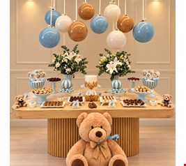 Decoração- Chá de Bebê Azul com Branco V
