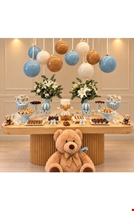 Decoração- Chá de Bebê Azul com Branco V